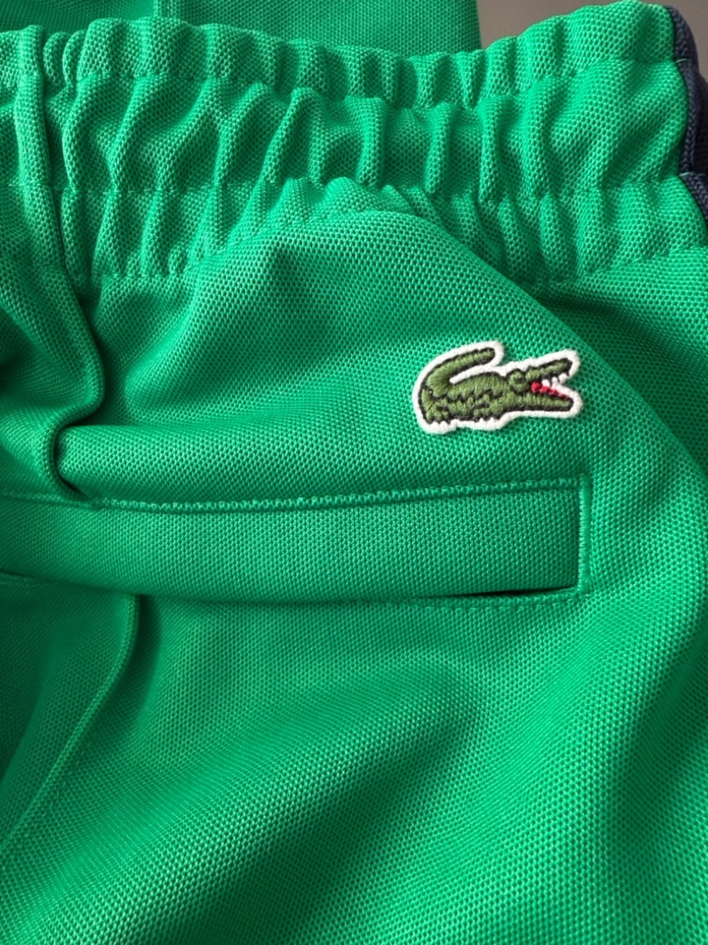 Lacoste Green Track Pants with Navy Side Stripe - Picture 4 of 4